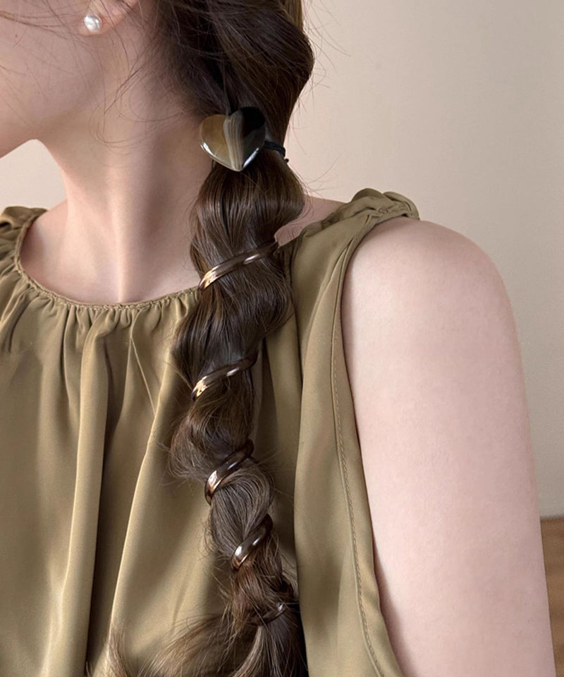 ショッピングゴー shoppinggo プリングヘアゴム くるくる ヘアアクセサリー ハート オシャレ 髪飾り ヘアゴム コイルポニー ワイヤーポニー まとめ髪 プチプラ