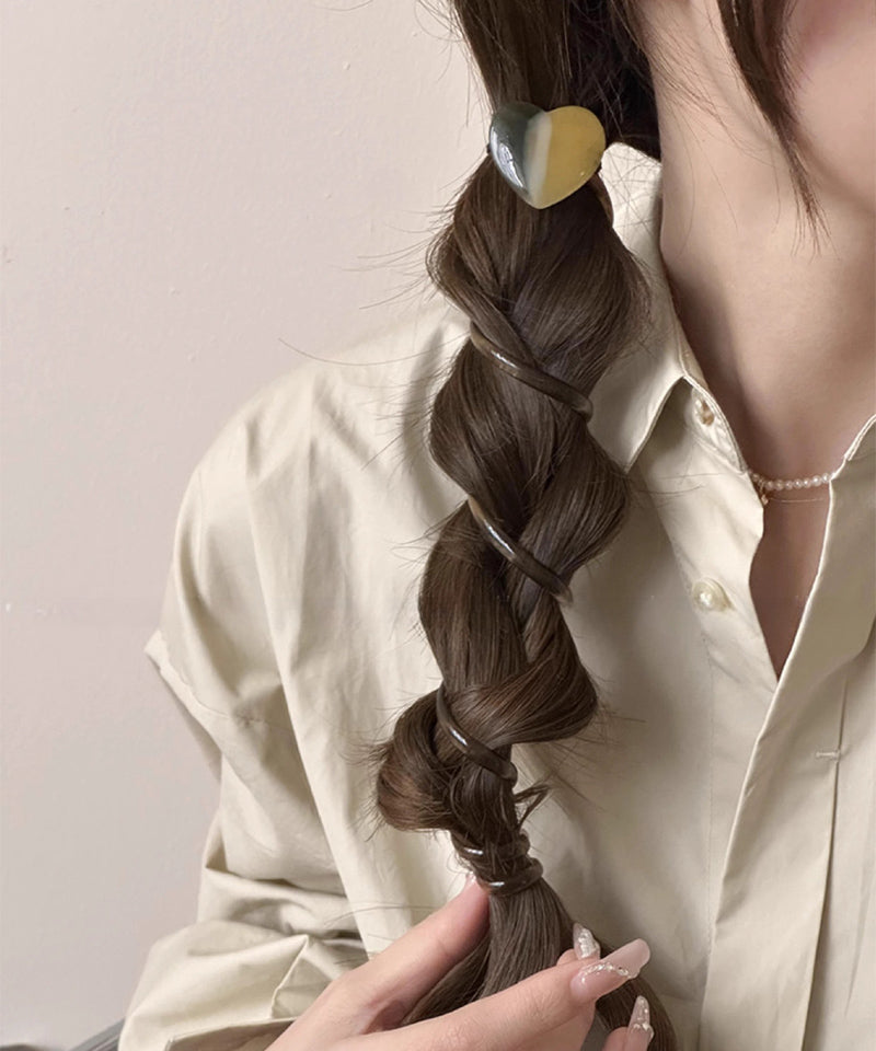 ショッピングゴー shoppinggo プリングヘアゴム くるくる ヘアアクセサリー ハート オシャレ 髪飾り ヘアゴム コイルポニー ワイヤーポニー まとめ髪 プチプラ