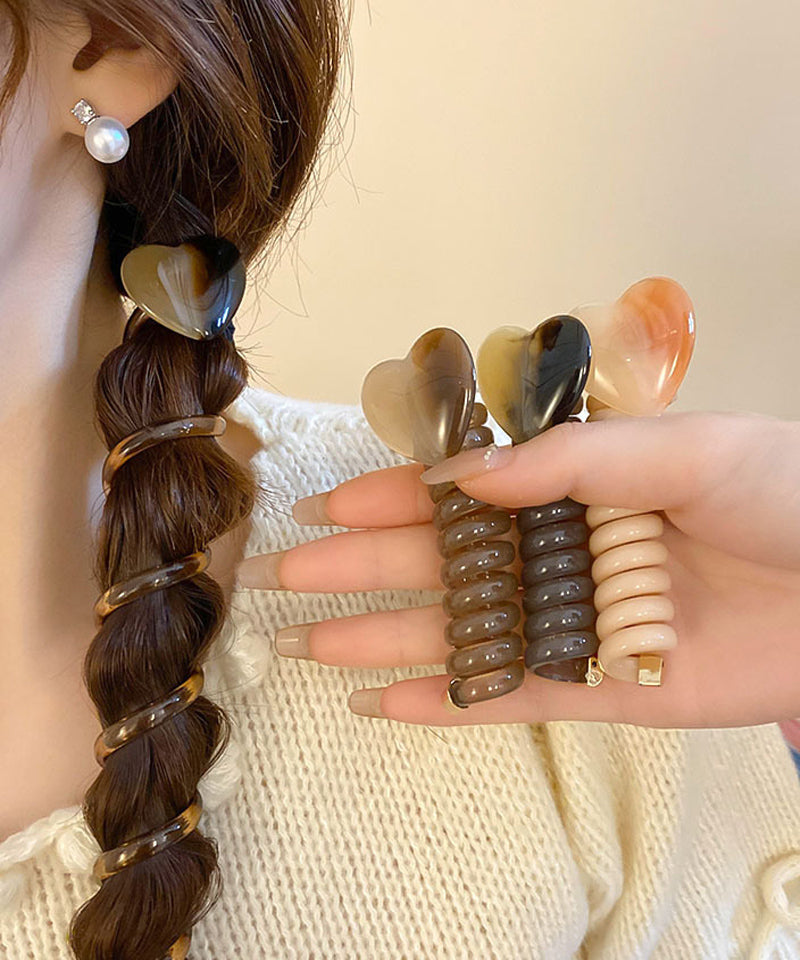 ショッピングゴー shoppinggo プリングヘアゴム くるくる ヘアアクセサリー ハート オシャレ 髪飾り ヘアゴム コイルポニー ワイヤーポニー まとめ髪 プチプラ