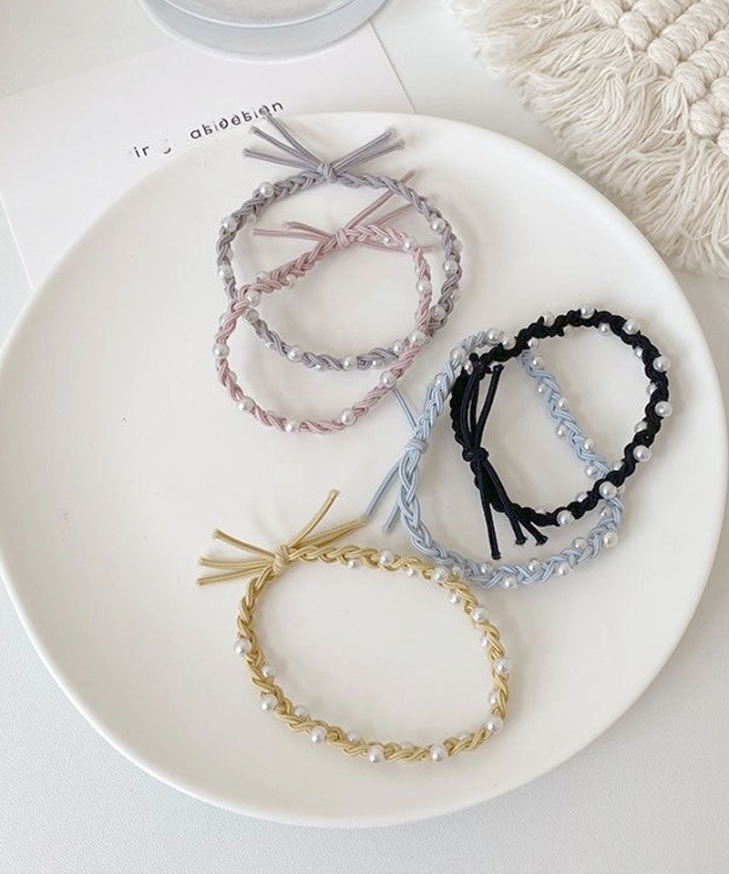 ショッピングゴー shoppinggo ヘアゴム パール おしゃれ リボン結び シンプル 髪留め ヘア留め かわいい 髪飾り 上品 パーティー飾り