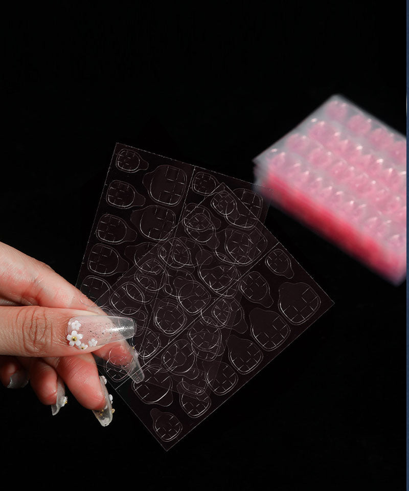 ショッピングゴー shoppinggo ネイルチップ用 ネイル両面接着剤 強力 両面テープ グミタイプ 透明 両面シール ネイルチップ用 つけ爪用120枚【返品不可商品】,ピンク