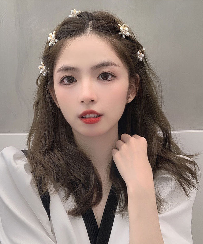 ショッピングゴー shoppinggo ミニヘアクリップ バンスクリップ 花 パール 1個入り ヘア留め ヘアアクセサリー 前髪 かわいい オシャレ 髪飾り
