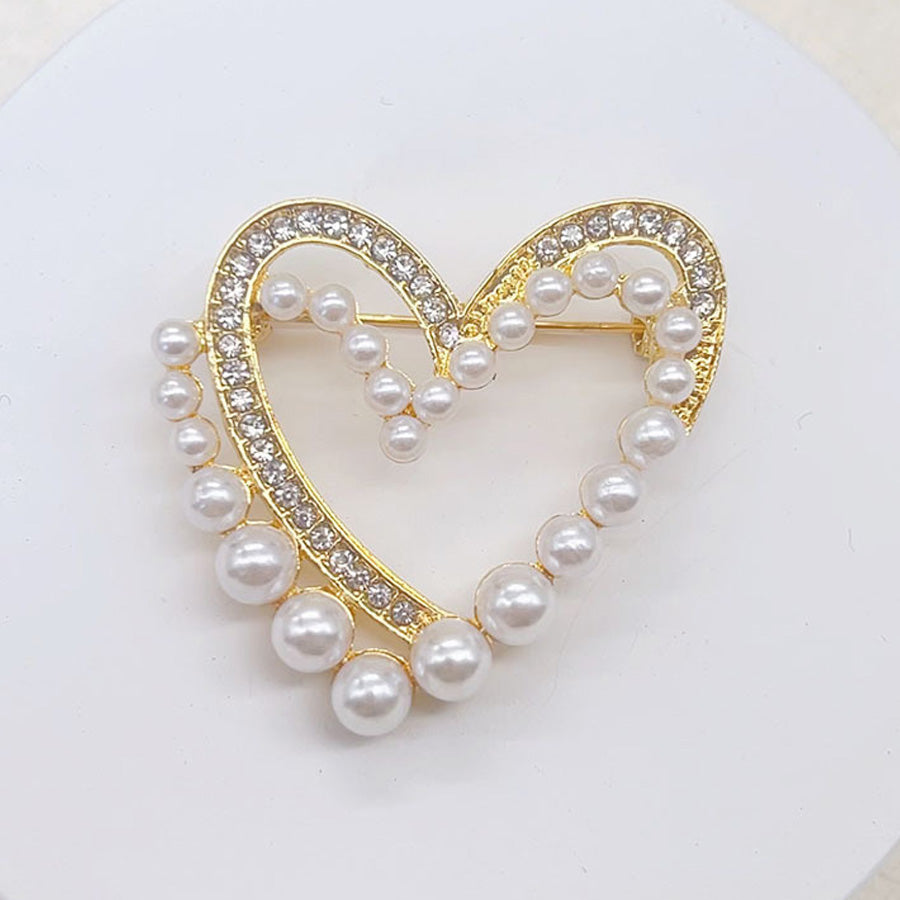 ショッピングゴー shoppinggo ブローチ ハート スカーフリング キラキラ スカーフ留め Tシャツ結び留め スカーフ 簡単アレンジ 胸元華やかに おしゃれ きれいめ フォーマル