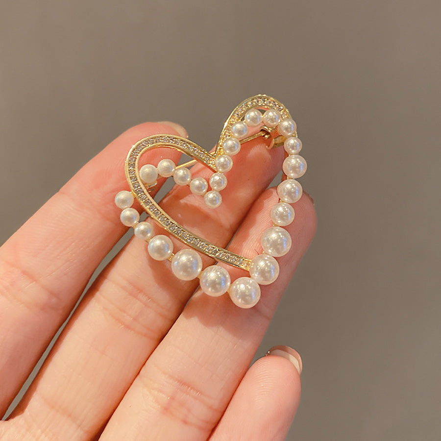 ショッピングゴー shoppinggo ブローチ ハート スカーフリング キラキラ スカーフ留め Tシャツ結び留め スカーフ 簡単アレンジ 胸元華やかに おしゃれ きれいめ フォーマル