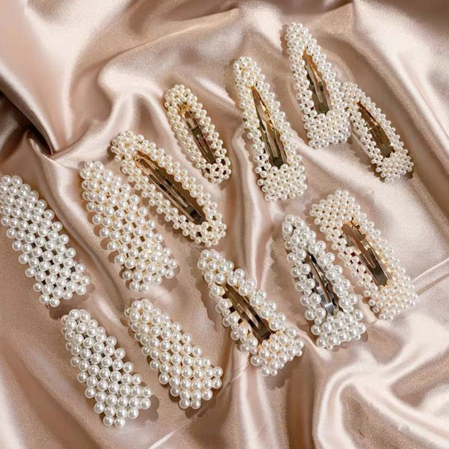 購物GO shoppinggo 髮夾 髮釘 髮夾 髮飾 髮束 髮飾品 白色 珍珠風