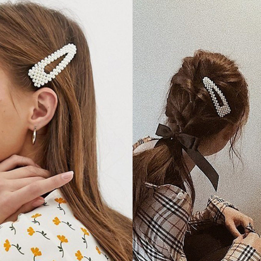 購物GO shoppinggo 髮夾 髮釘 髮夾 髮飾 髮束 髮飾品 白色 珍珠風