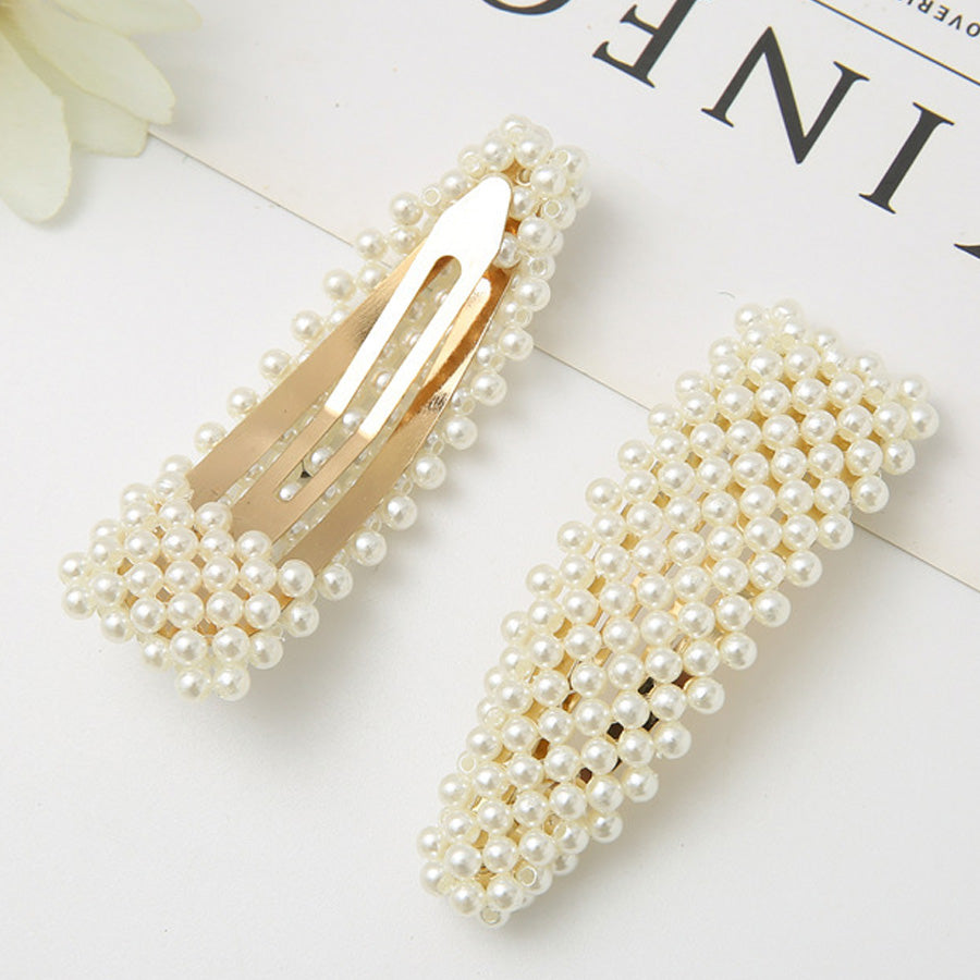 購物GO shoppinggo 髮夾 髮釘 髮夾 髮飾 髮束 髮飾品 白色 珍珠風