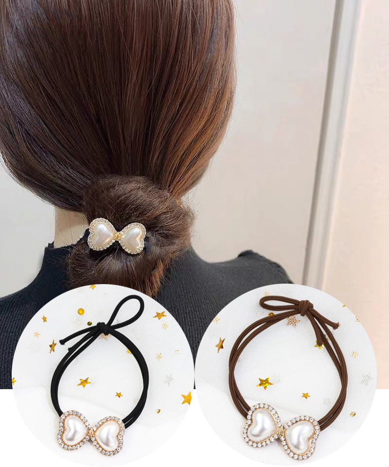ショッピングゴー shoppinggo ヘアゴム パール おしゃれ ヘアアクセサリー リボン結び シンプル 髪留め