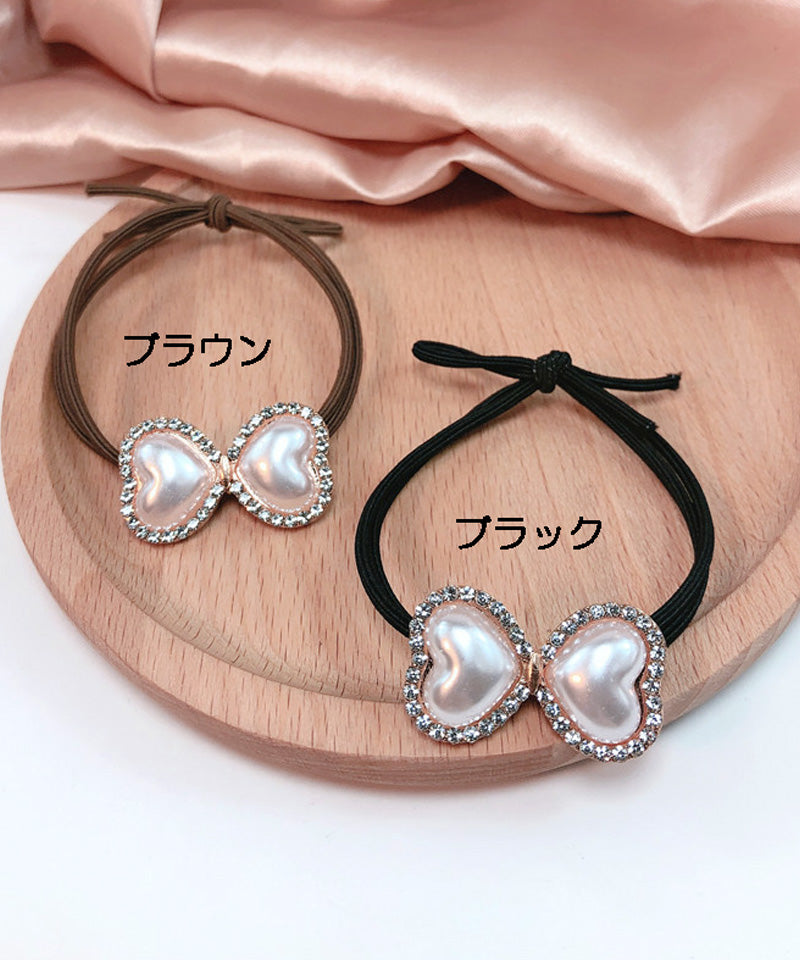 ショッピングゴー shoppinggo ヘアゴム パール おしゃれ ヘアアクセサリー リボン結び シンプル 髪留め