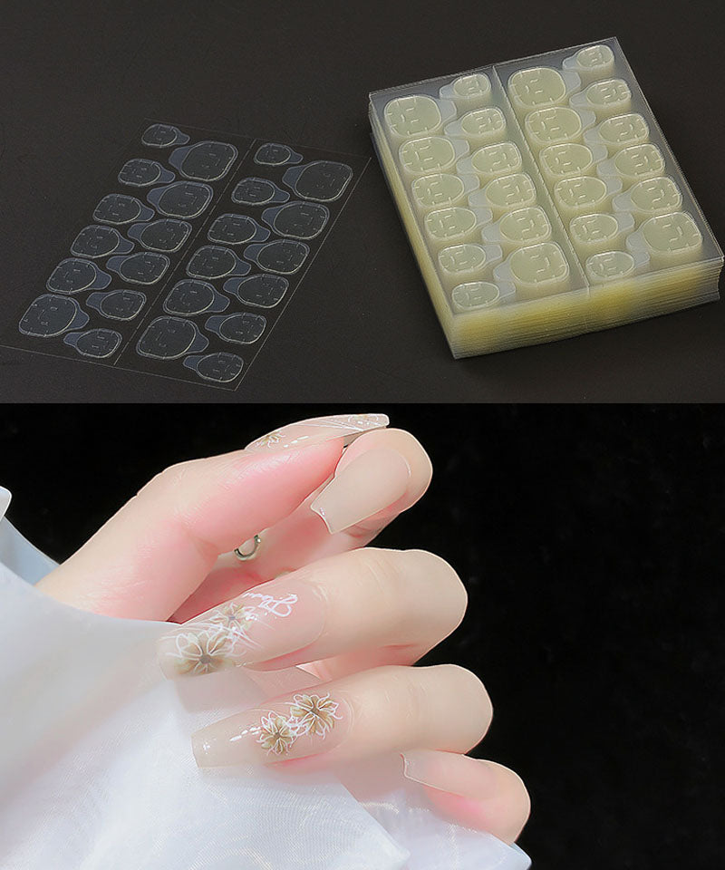 ショッピングゴー shoppinggo ネイルチップ用 ネイル両面接着剤 強力 両面テープ グミタイプ 透明 両面シール ネイルチップ用 つけ爪用120枚【返品不可商品】,イエロー