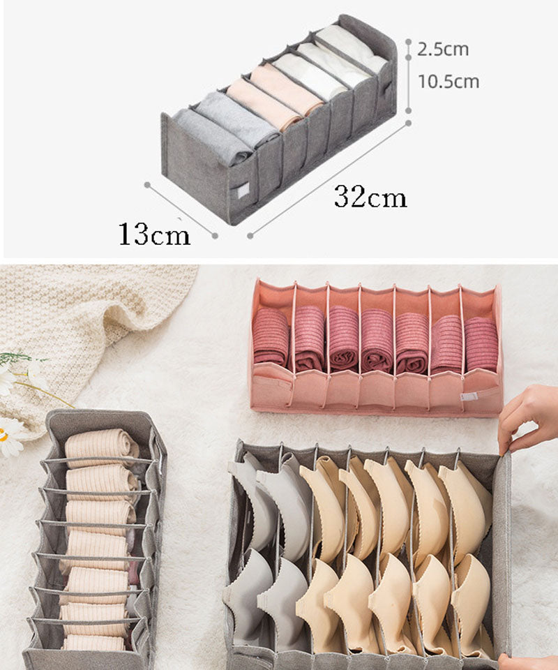 ショッピングゴー shoppinggo 下着収納 引き出し 7マス 靴下ケース 7マス仕切り収納 衣類収納 靴下 パンツ ハンカチ タオルハンカチ インナーウエア収納 おしゃれ シンプル 折りたたみメ