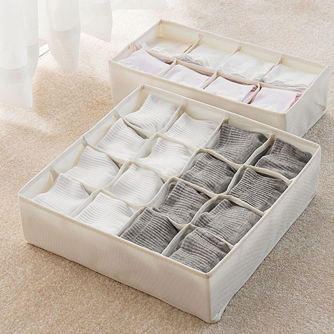Shoppinggo Underwear storage 16 compartments Socks Storage case Foldable Clothing storage Drawer With compartments Partition storage Innerwear storage