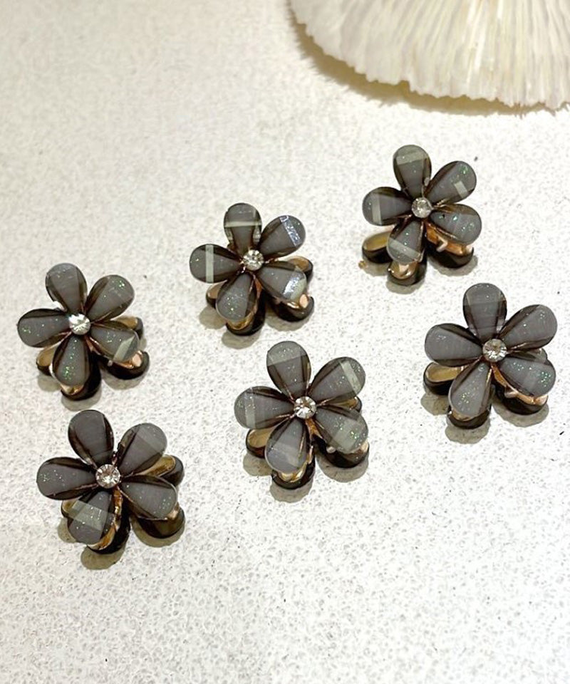 Shoppinggo Mini Hair Clip 1 Piece Bun Clip Flower Hair Fastener Hair Accessory Bangs Cute Stylish Hair Ornament Elegant Party Decoration Korean