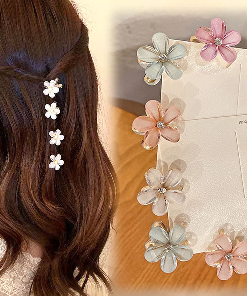 Shoppinggo Mini Hair Clip 1 Piece Bun Clip Flower Hair Fastener Hair Accessory Bangs Cute Stylish Hair Ornament Elegant Party Decoration Korean