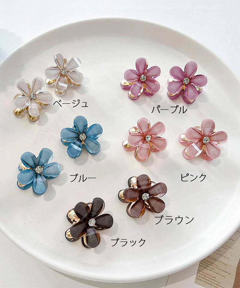 Shoppinggo Mini Hair Clip 1 Piece Bun Clip Flower Hair Fastener Hair Accessory Bangs Cute Stylish Hair Ornament Elegant Party Decoration Korean