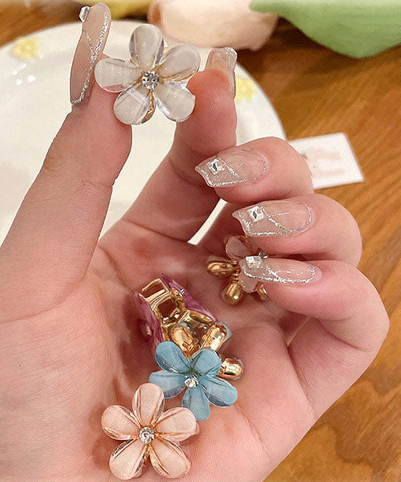 Shoppinggo Mini Hair Clip 1 Piece Bun Clip Flower Hair Fastener Hair Accessory Bangs Cute Stylish Hair Ornament Elegant Party Decoration Korean