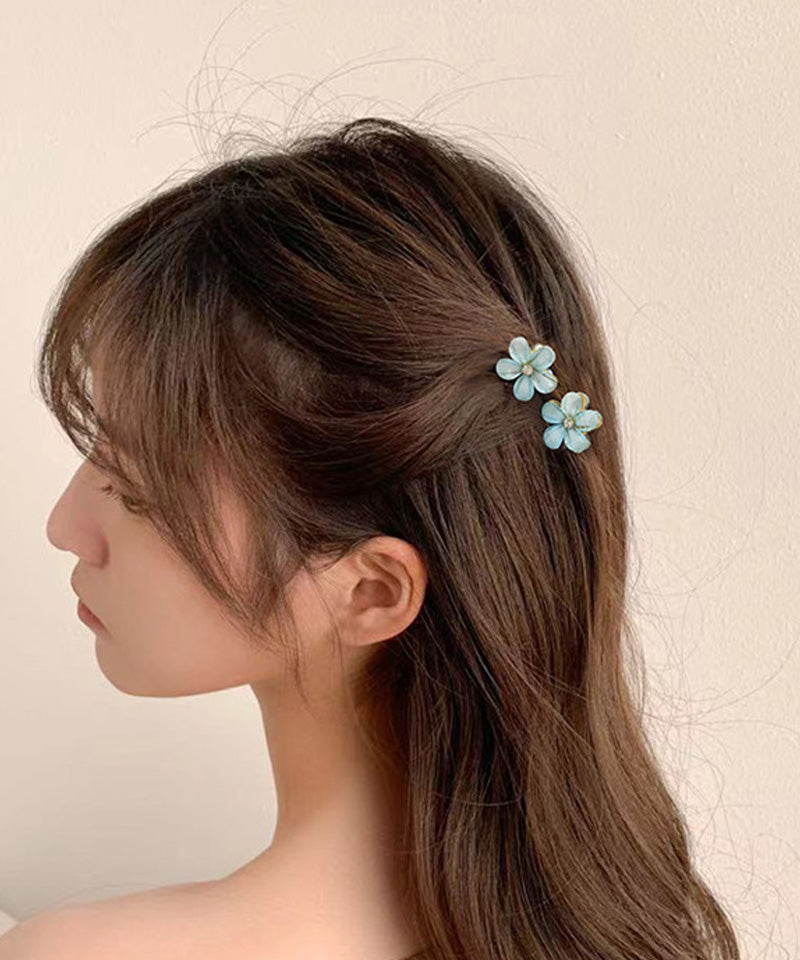 Shoppinggo Mini Hair Clip 1 Piece Bun Clip Flower Hair Fastener Hair Accessory Bangs Cute Stylish Hair Ornament Elegant Party Decoration Korean