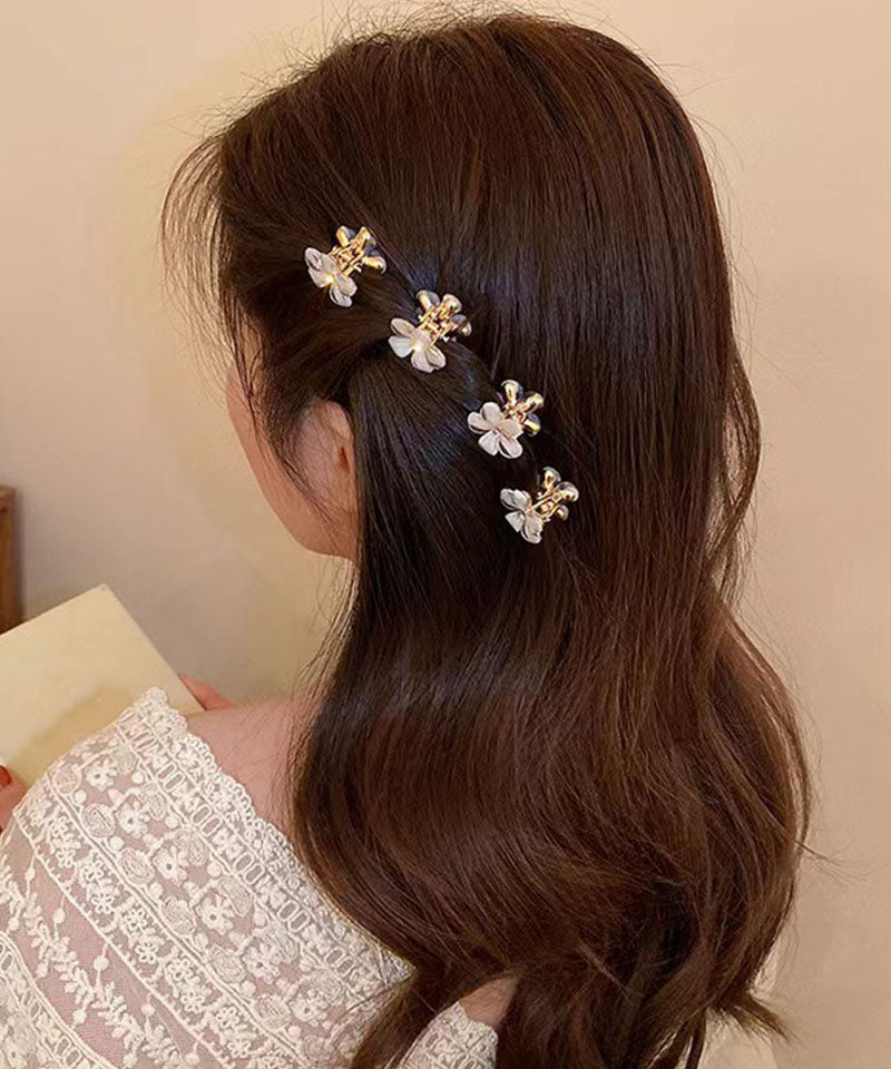 Shoppinggo Mini Hair Clip 1 Piece Bun Clip Flower Hair Fastener Hair Accessory Bangs Cute Stylish Hair Ornament Elegant Party Decoration Korean