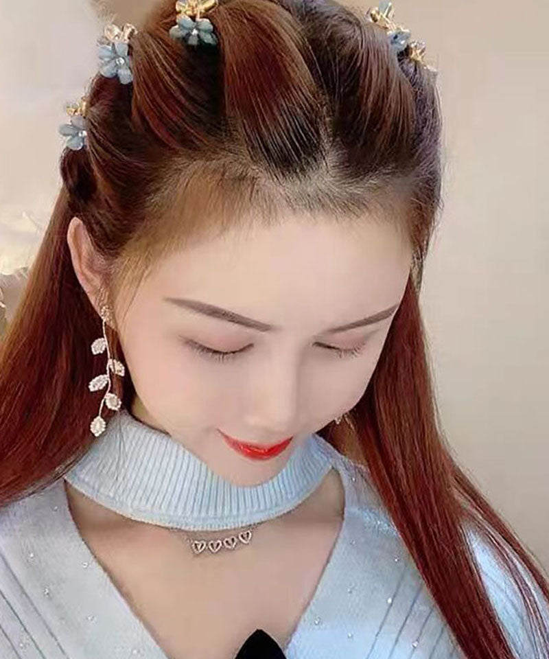 Shoppinggo Mini Hair Clip 1 Piece Bun Clip Flower Hair Fastener Hair Accessory Bangs Cute Stylish Hair Ornament Elegant Party Decoration Korean