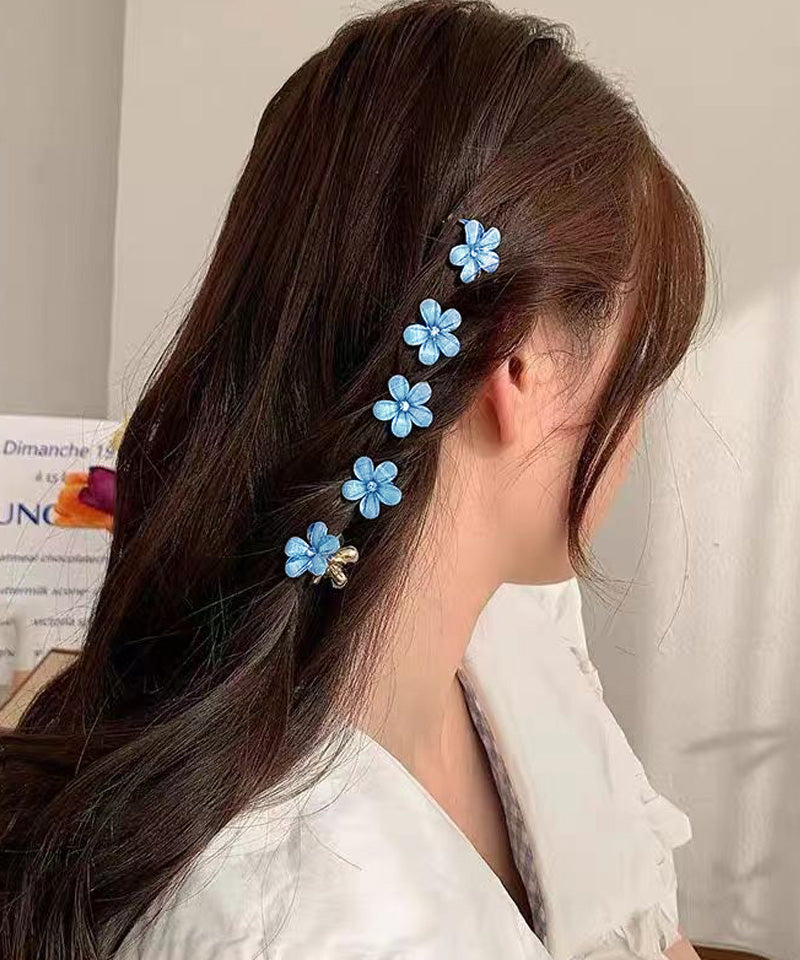 Shoppinggo Mini Hair Clip 1 Piece Bun Clip Flower Hair Fastener Hair Accessory Bangs Cute Stylish Hair Ornament Elegant Party Decoration Korean