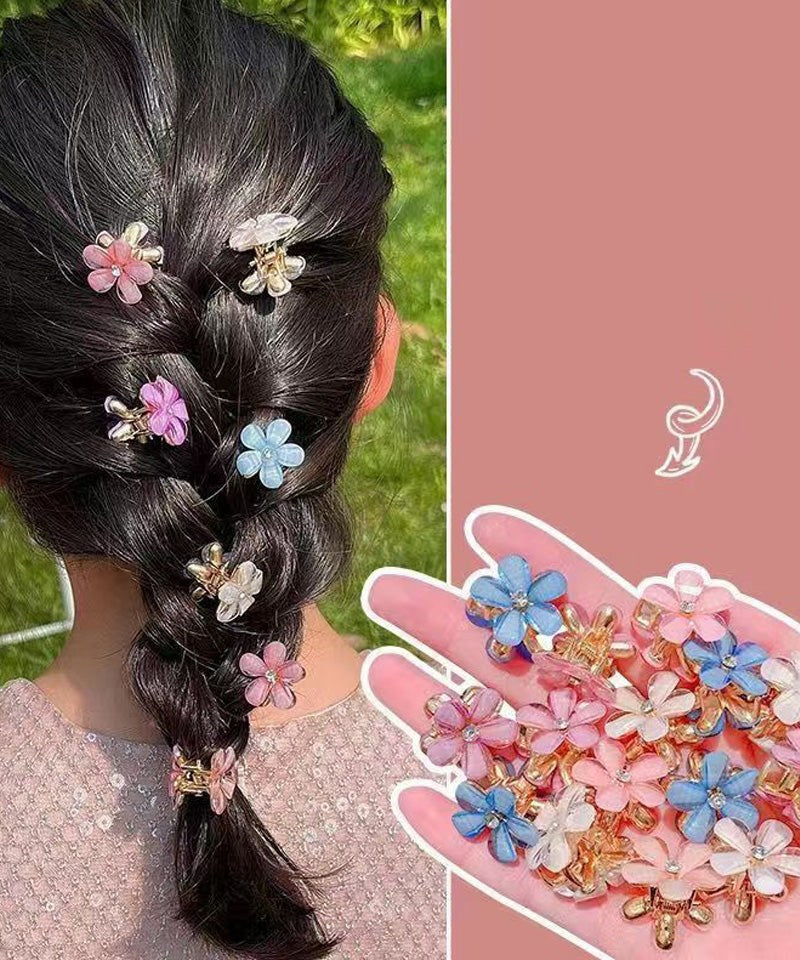 Shoppinggo Mini Hair Clip 1 Piece Bun Clip Flower Hair Fastener Hair Accessory Bangs Cute Stylish Hair Ornament Elegant Party Decoration Korean