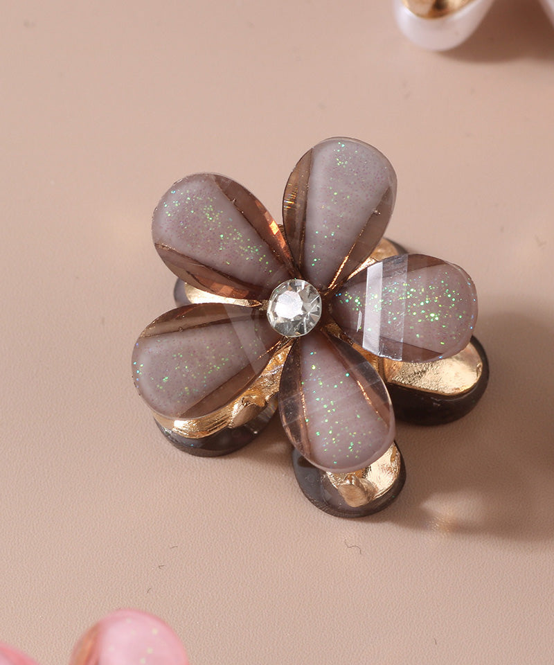 Shoppinggo Mini Hair Clip 1 Piece Bun Clip Flower Hair Fastener Hair Accessory Bangs Cute Stylish Hair Ornament Elegant Party Decoration Korean