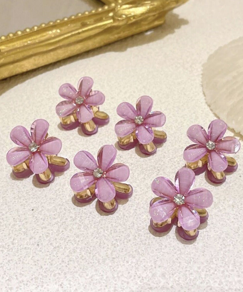 Shoppinggo Mini Hair Clip 1 Piece Bun Clip Flower Hair Fastener Hair Accessory Bangs Cute Stylish Hair Ornament Elegant Party Decoration Korean