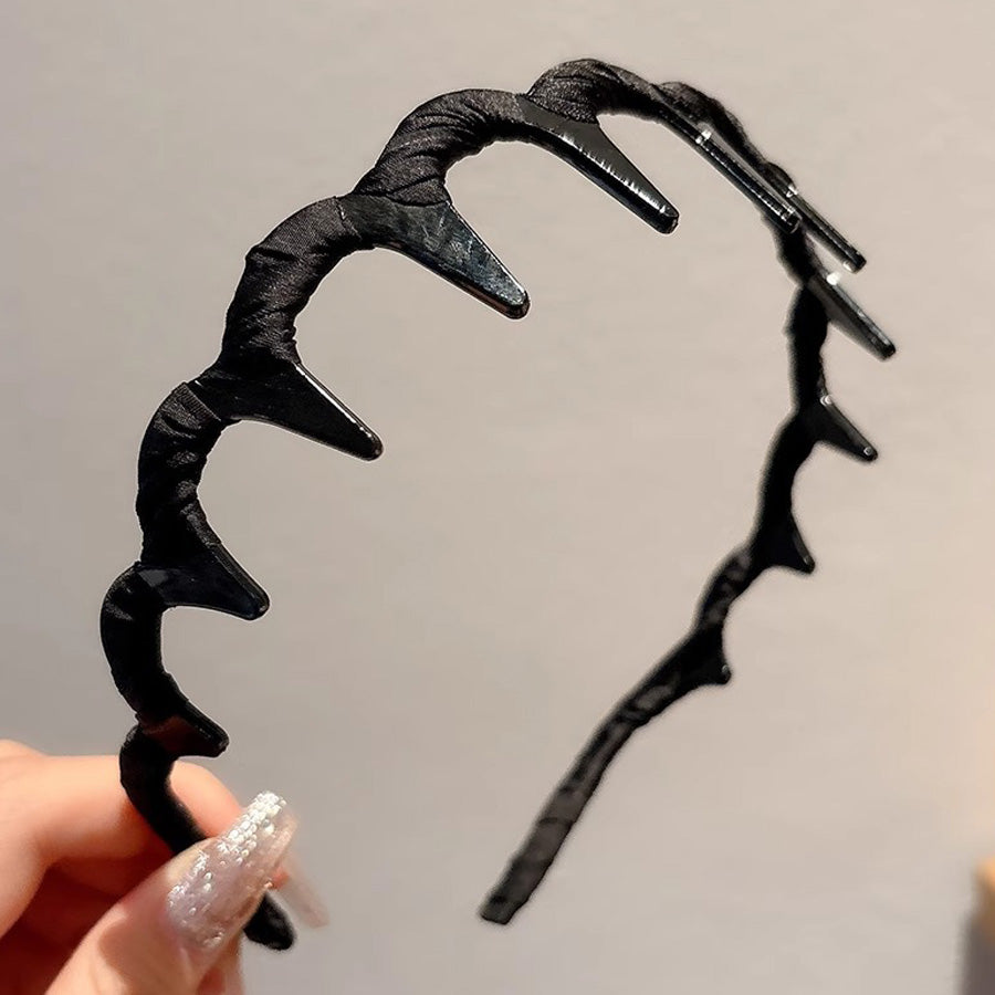 ショッピングゴー shoppinggo カチューシャ レディース キッズ まとめ髪 痛くない ヘアバンド ヘッドアクセサリー シック 太め （ブラック） ブラック