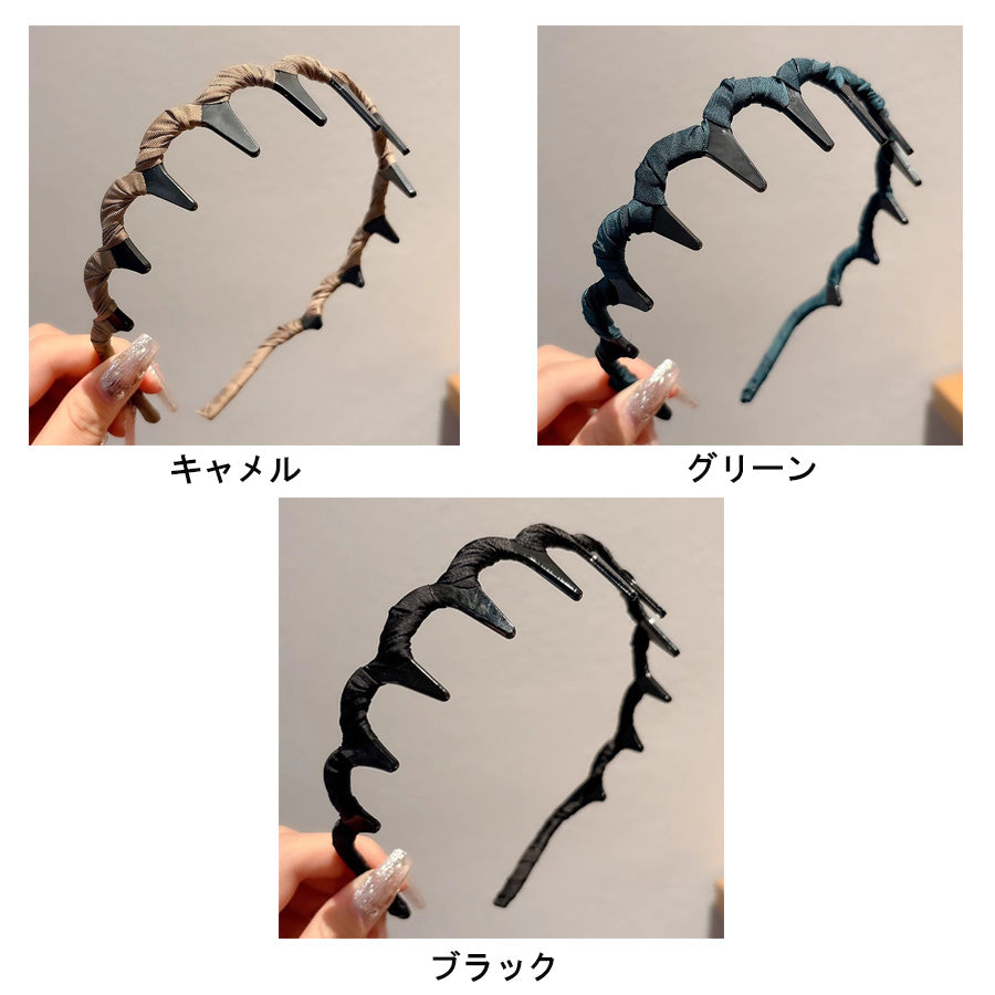 ショッピングゴー shoppinggo カチューシャ レディース キッズ まとめ髪 痛くない ヘアバンド ヘッドアクセサリー シック 太め （ブラック） ブラック