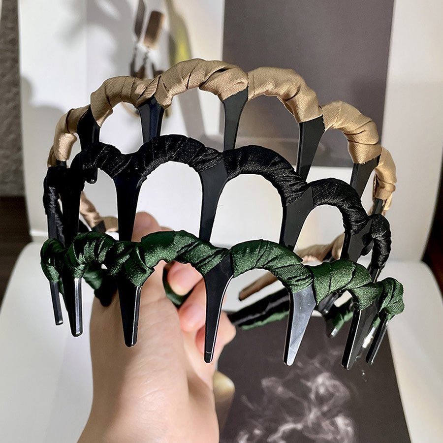 ショッピングゴー shoppinggo カチューシャ レディース キッズ まとめ髪 痛くない ヘアバンド ヘッドアクセサリー シック 太め （ブラック） ブラック