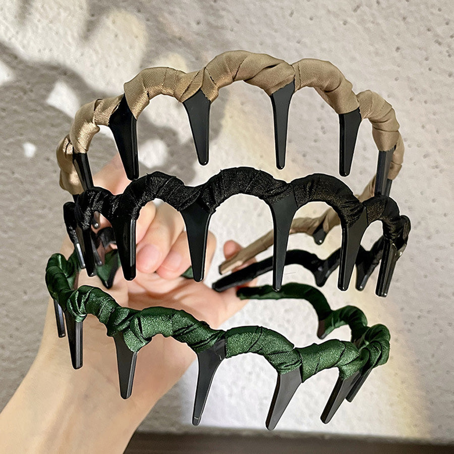 ショッピングゴー shoppinggo カチューシャ レディース キッズ まとめ髪 痛くない ヘアバンド ヘッドアクセサリー シック 太め （ブラック） ブラック