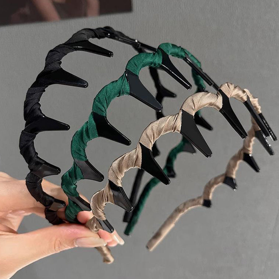 ショッピングゴー shoppinggo カチューシャ レディース キッズ まとめ髪 痛くない ヘアバンド ヘッドアクセサリー シック 太め （ブラック） ブラック