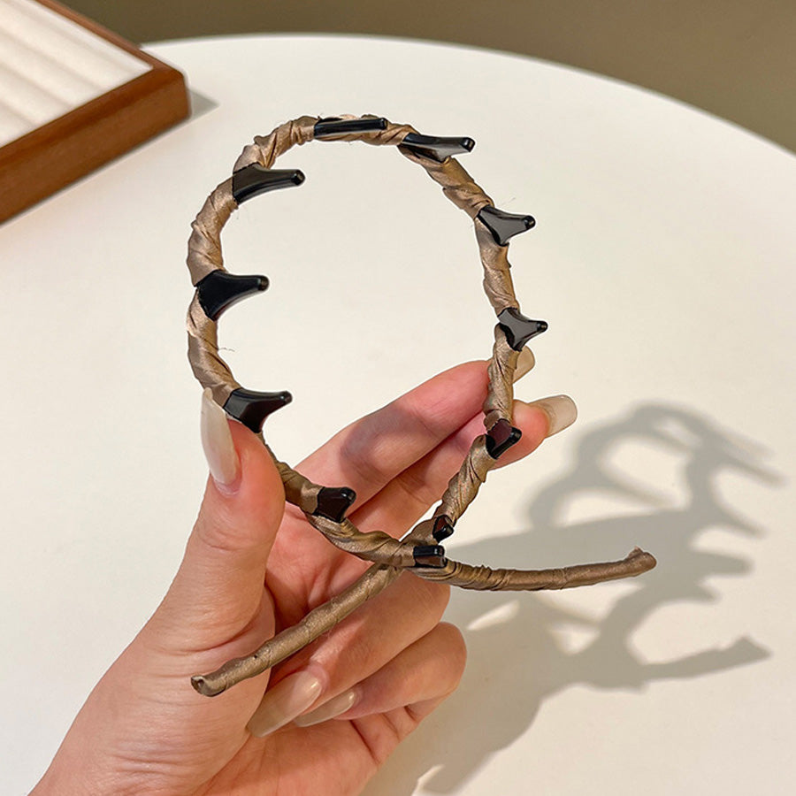 ショッピングゴー shoppinggo カチューシャ レディース キッズ まとめ髪 痛くない ヘアバンド ヘッドアクセサリー シック 太め （ブラック） ブラック