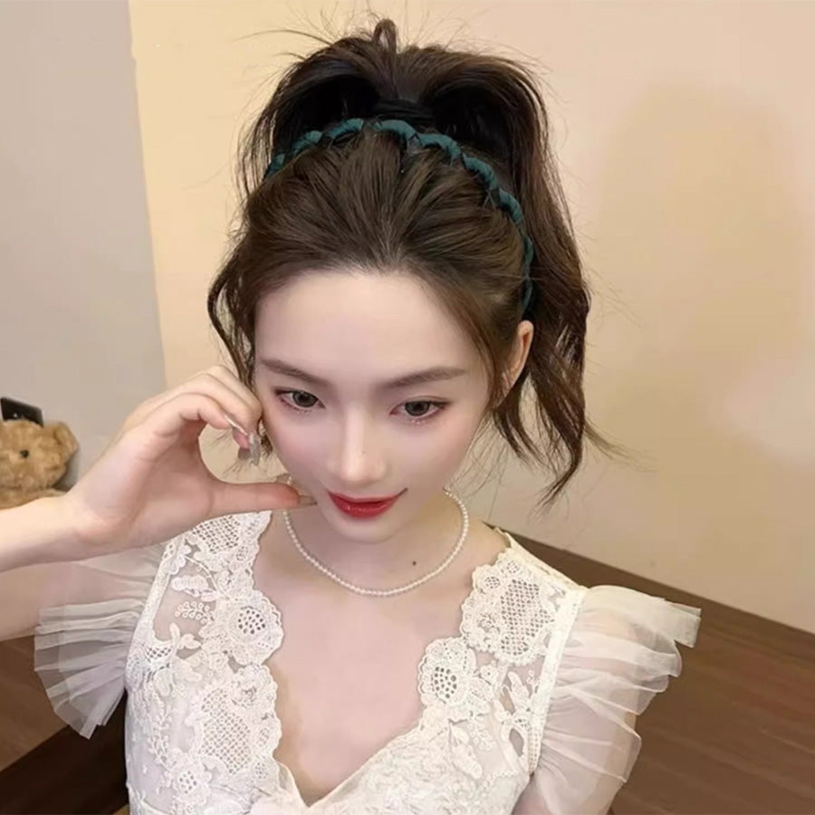 ショッピングゴー shoppinggo カチューシャ レディース キッズ まとめ髪 痛くない ヘアバンド ヘッドアクセサリー シック 太め （ブラック） ブラック