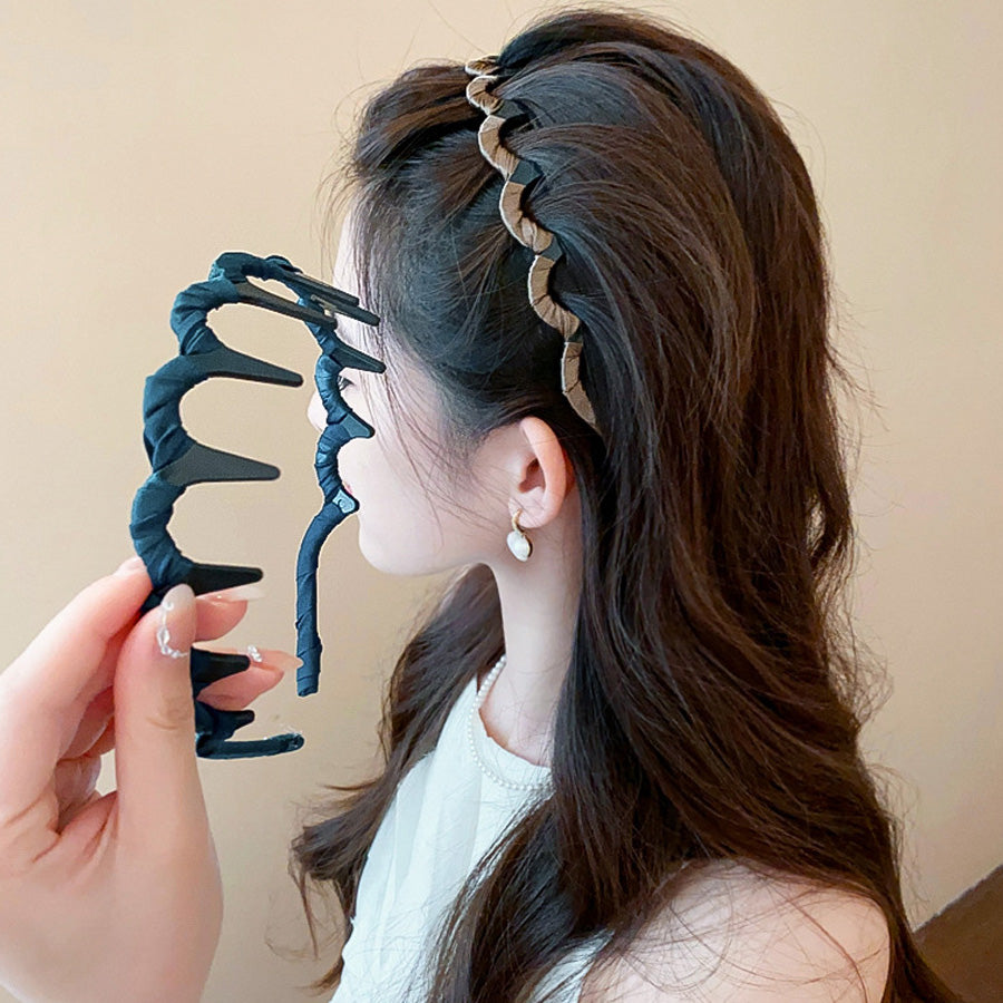 ショッピングゴー shoppinggo カチューシャ レディース キッズ まとめ髪 痛くない ヘアバンド ヘッドアクセサリー シック 太め （ブラック） ブラック