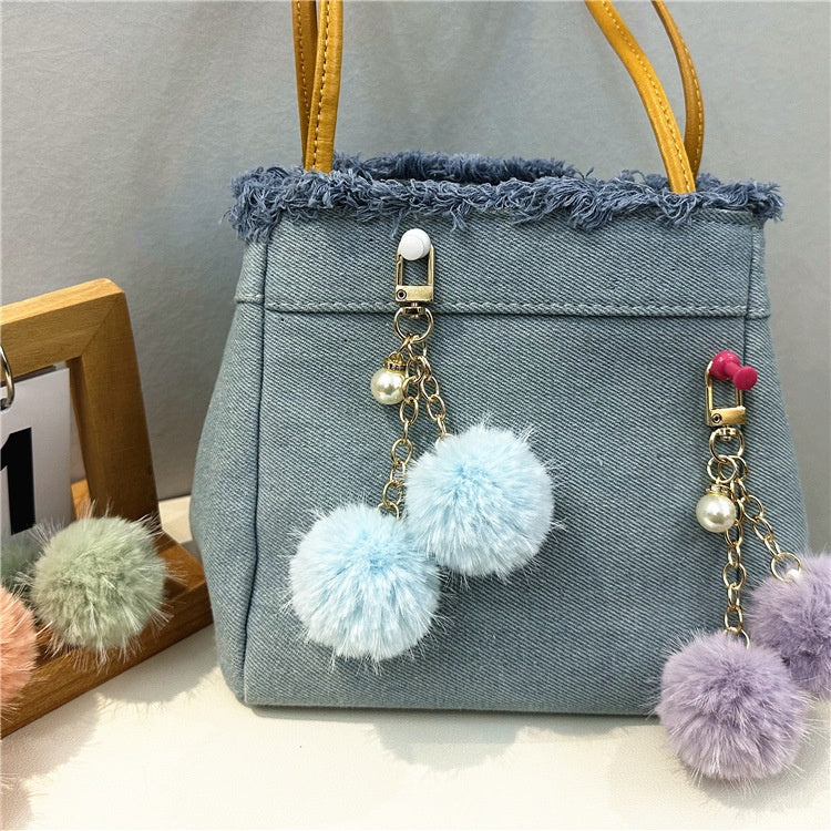 ショッピングゴー shoppinggo ポンポン ファーチャーム  ふわふわ バッグチャーム キーリング フェイクファー ミニチャーム あったか もこもこ 可愛い アクセサリー カラフル