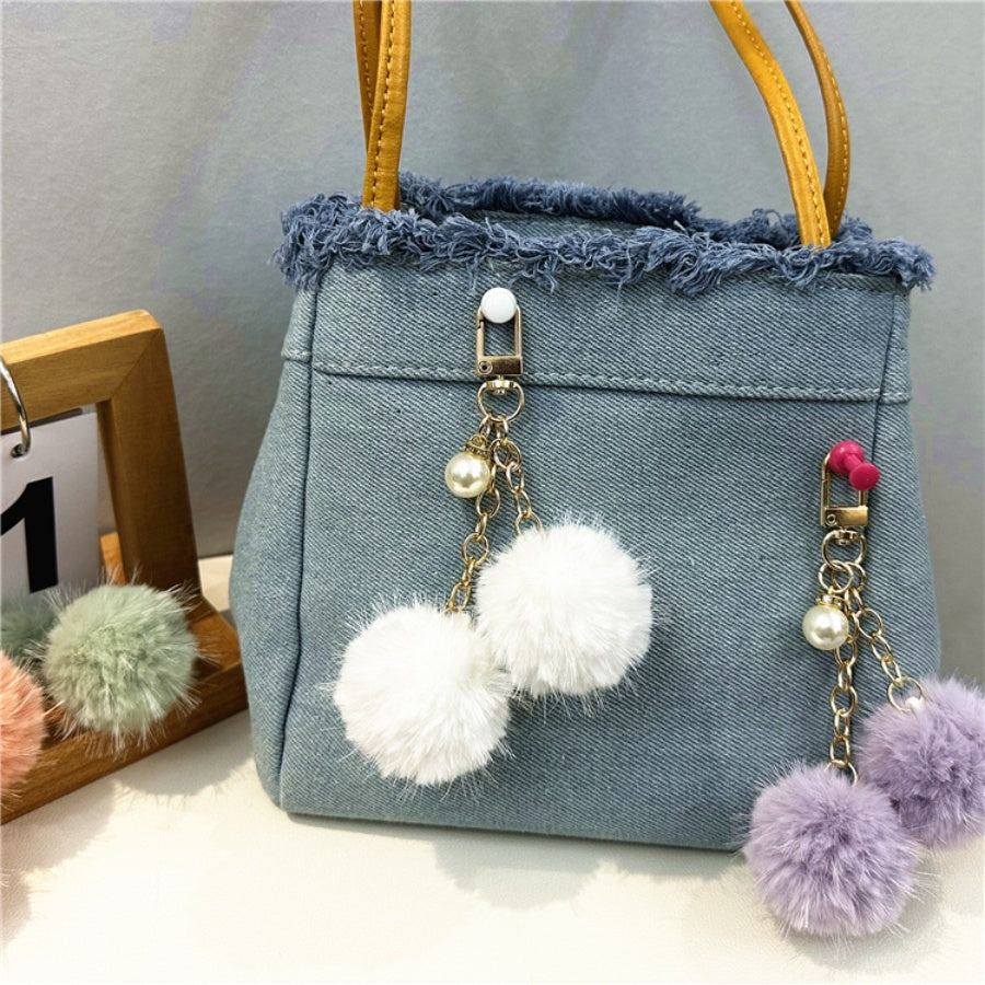 ショッピングゴー shoppinggo ポンポン ファーチャーム  ふわふわ バッグチャーム キーリング フェイクファー ミニチャーム あったか もこもこ 可愛い アクセサリー カラフル