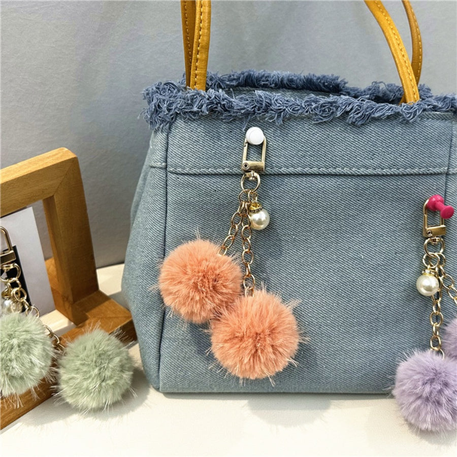 ショッピングゴー shoppinggo ポンポン ファーチャーム  ふわふわ バッグチャーム キーリング フェイクファー ミニチャーム あったか もこもこ 可愛い アクセサリー カラフル