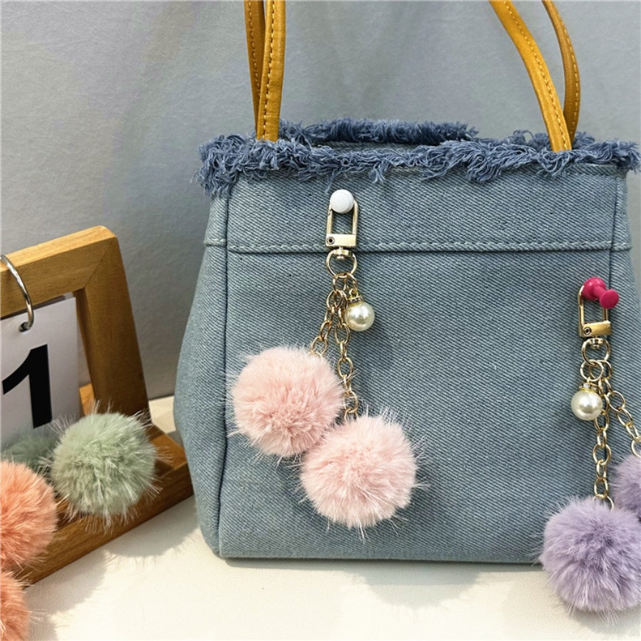 ショッピングゴー shoppinggo ポンポン ファーチャーム  ふわふわ バッグチャーム キーリング フェイクファー ミニチャーム あったか もこもこ 可愛い アクセサリー カラフル