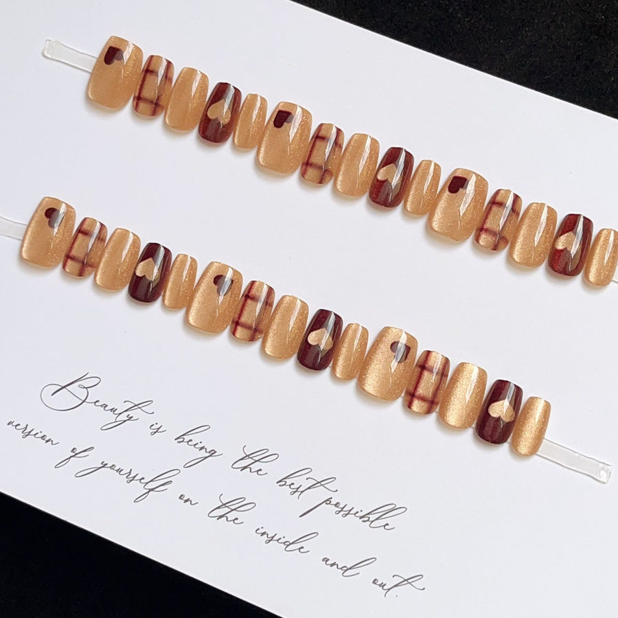 ショッピングゴー shoppinggo ネイルチップ ショート きらきら ハート ワインレッド ゴールド つけ爪 ネイルアート アートチップ デコチップ オーバル ウエディン 【返品不可商品】