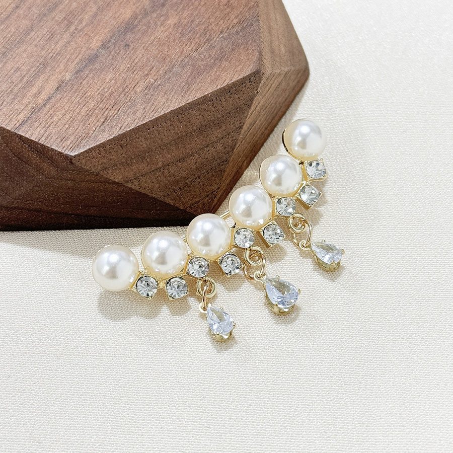 Shoppinggo Brooch Pearl 1 piece Quilt Pin Stole Pin Scarf Fastener Safety Pin Circle Pearl One Point Muffler Stole Simple