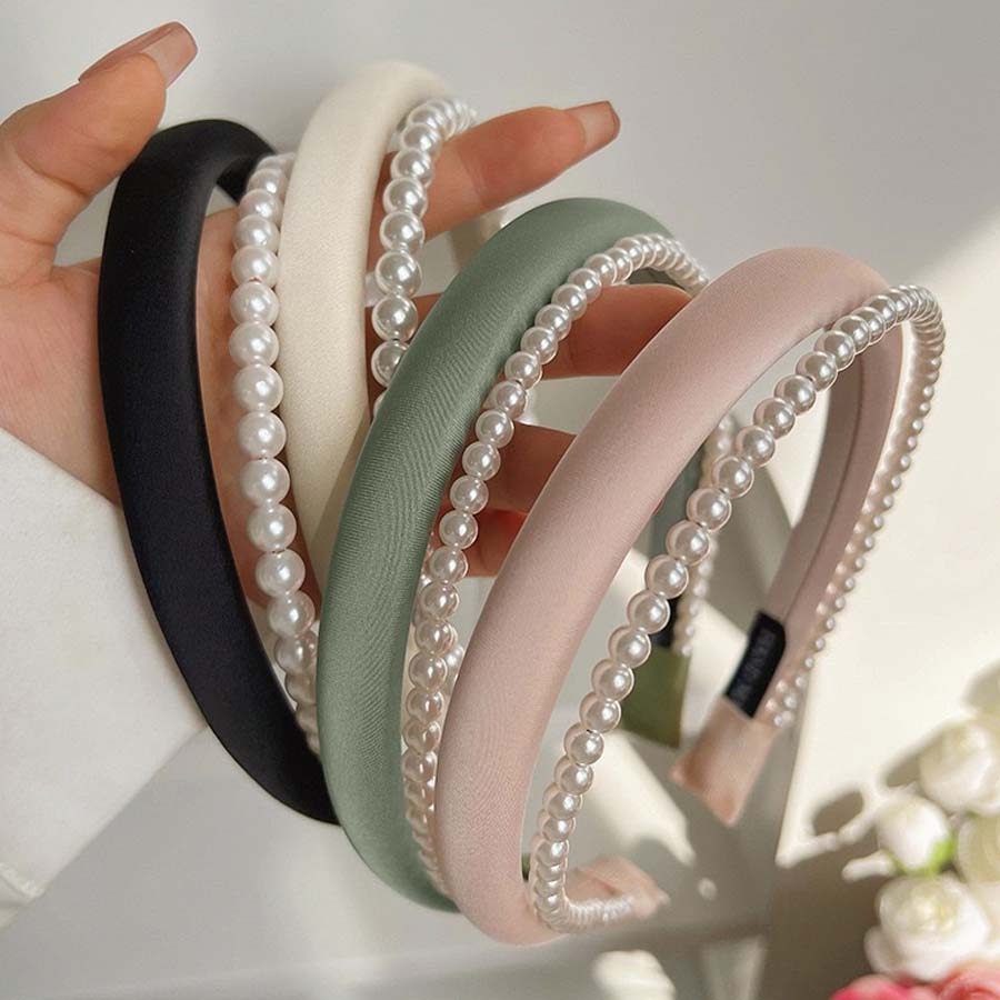 ショッピングゴー shoppinggo カチューシャ パール 2連カチューシャ ヘアアクセサリー重ね付け風 レディース キッズ  まとめ髪 ヘアバンド （パープル） パープル