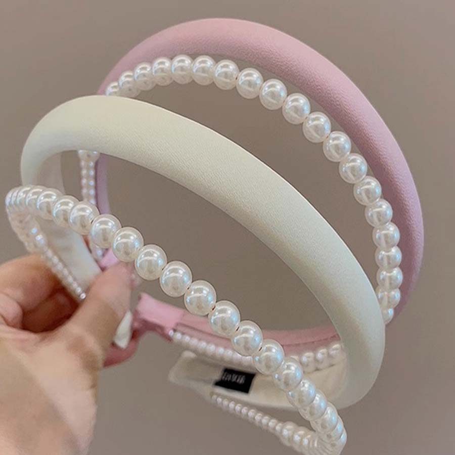 ショッピングゴー shoppinggo カチューシャ パール 2連カチューシャ ヘアアクセサリー重ね付け風 レディース キッズ  まとめ髪 ヘアバンド （パープル） パープル