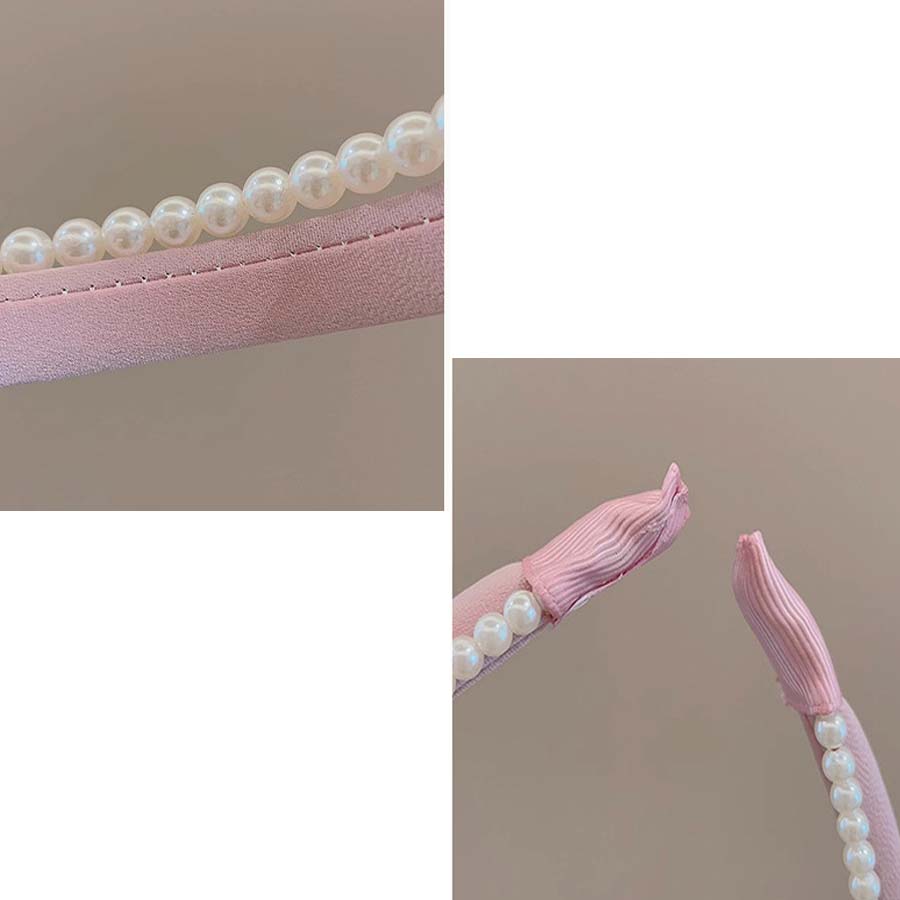 ショッピングゴー shoppinggo カチューシャ パール 2連カチューシャ ヘアアクセサリー重ね付け風 レディース キッズ  まとめ髪 ヘアバンド （パープル） パープル