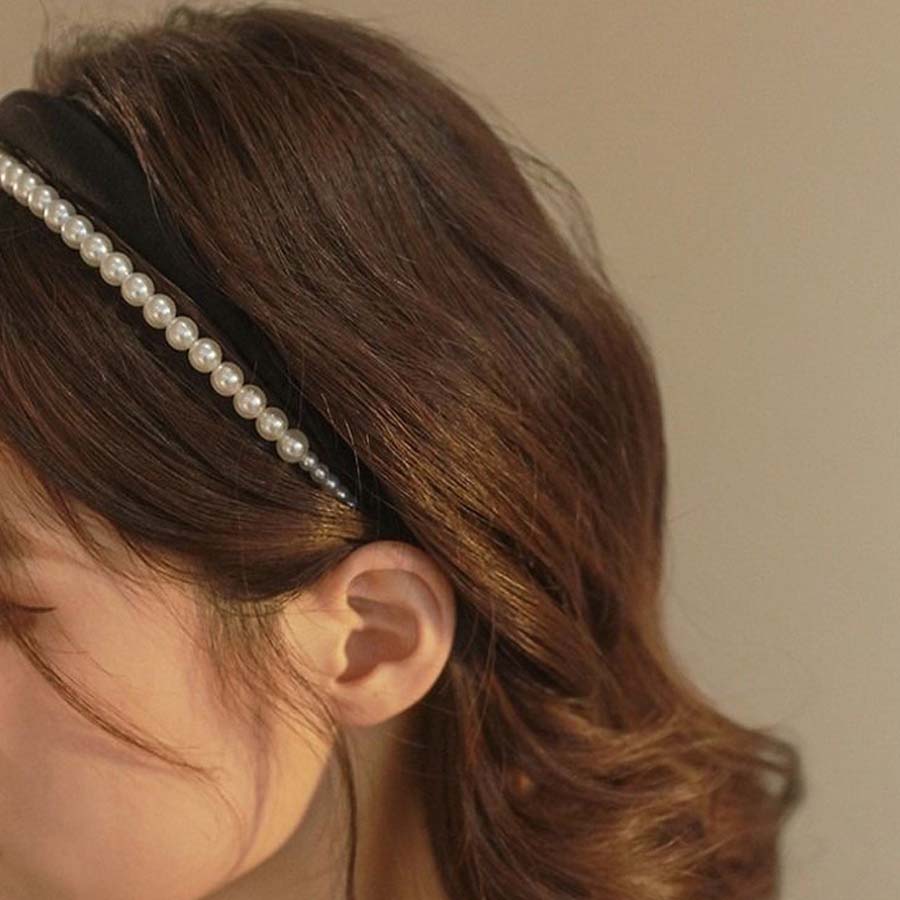 ショッピングゴー shoppinggo カチューシャ パール 2連カチューシャ ヘアアクセサリー重ね付け風 レディース キッズ  まとめ髪 ヘアバンド （パープル） パープル