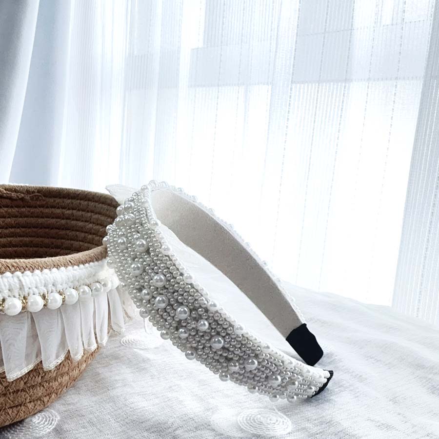 ショッピングゴー shoppinggo カチューシャ パール 幅広 大人 ヘアバンド ヘッドアクセサリー シック 細め 結婚式 二次会 ウェディング ストーン レディース ドレス 上品 女子会 （ホワイト） ホワイト