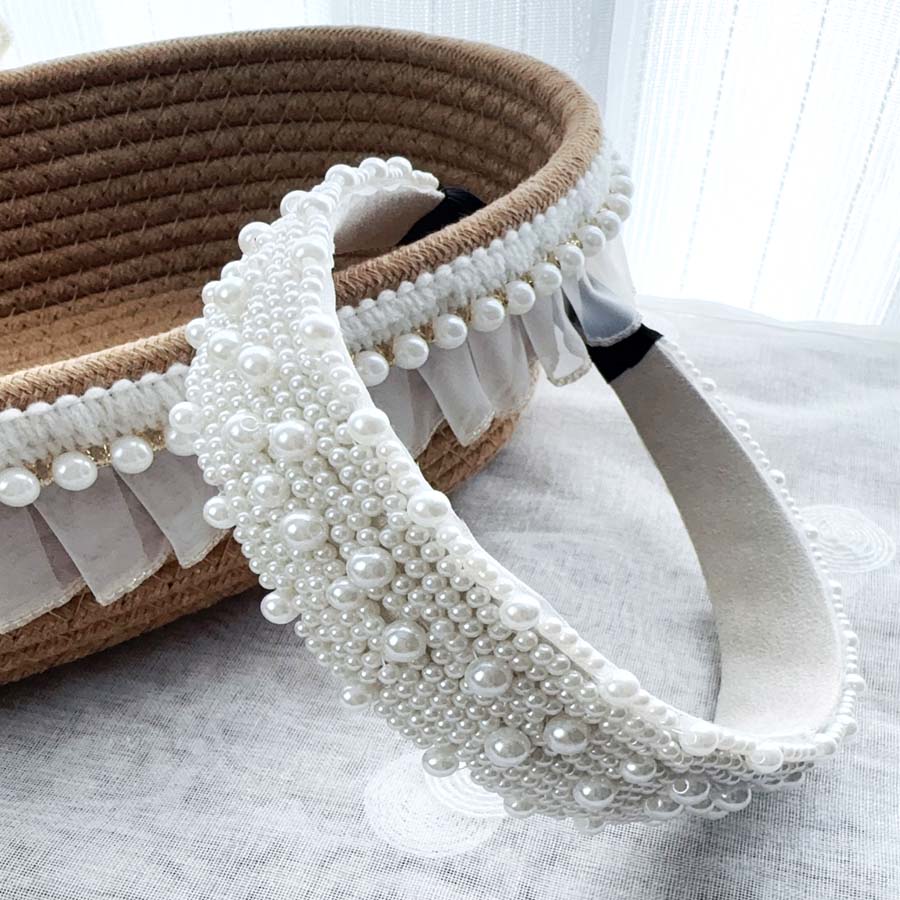 ショッピングゴー shoppinggo カチューシャ パール 幅広 大人 ヘアバンド ヘッドアクセサリー シック 細め 結婚式 二次会 ウェディング ストーン レディース ドレス 上品 女子会 （ホワイト） ホワイト