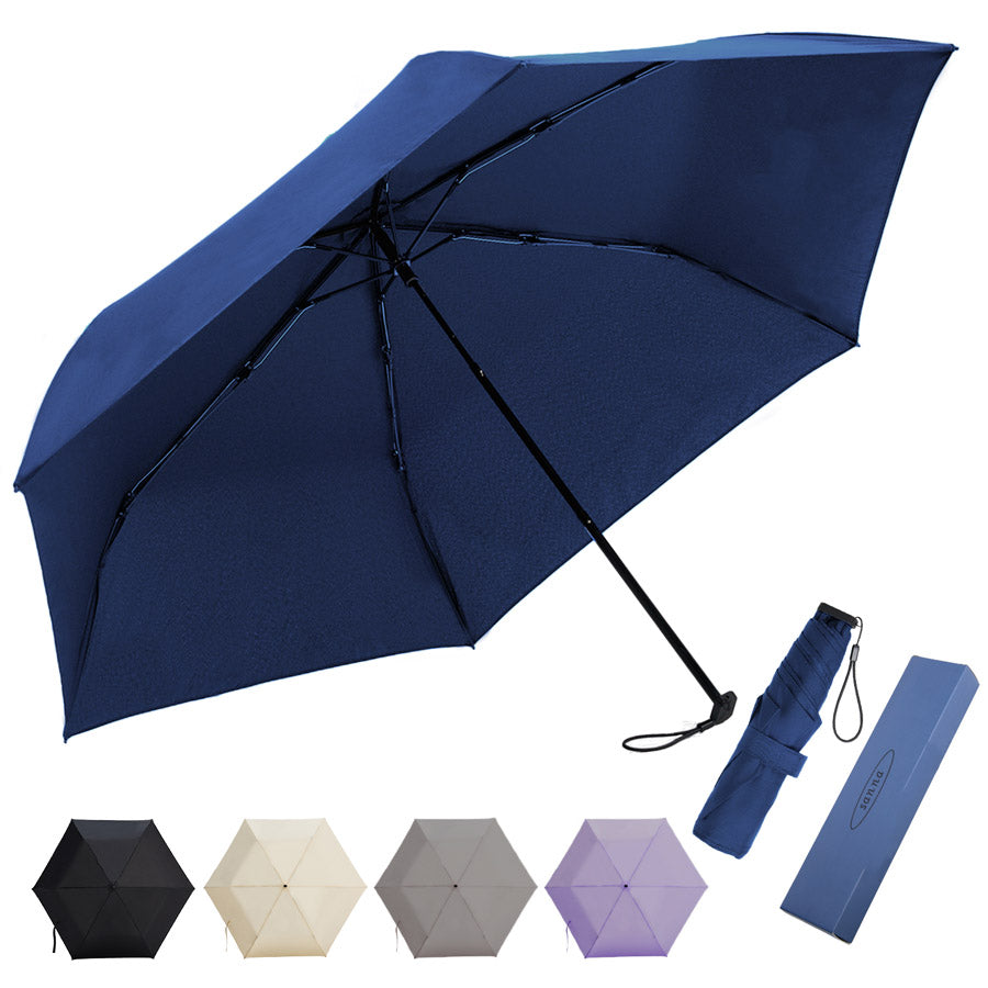 ショッピングゴー shoppinggo 日傘 折り畳み傘 晴雨兼用 軽量 UVカット 遮光率100% 撥水加工 6本骨 紫外線カット レディース 軽い 3段折りたたみ お洒落 日焼け防止 かわいい （ネイビー） ネイビー