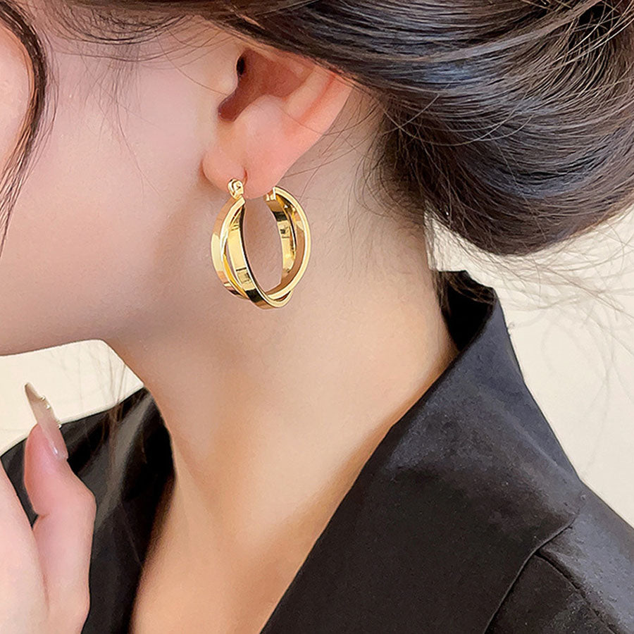 ショッピングゴー shoppinggo 2連ピアス レディース キラキラピアス イヤリング レディース 人気アクセサリー きらきら 大人 お洒落 （ゴールド） ゴールド