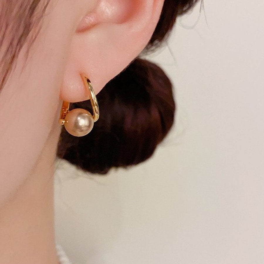 ショッピングゴー shoppinggo ピアス リングピアス レディース 人気アクセサリー上品 ゴールド ピアスパール 大ぶり 輝く 小顔効果 （ゴールド） ゴールド